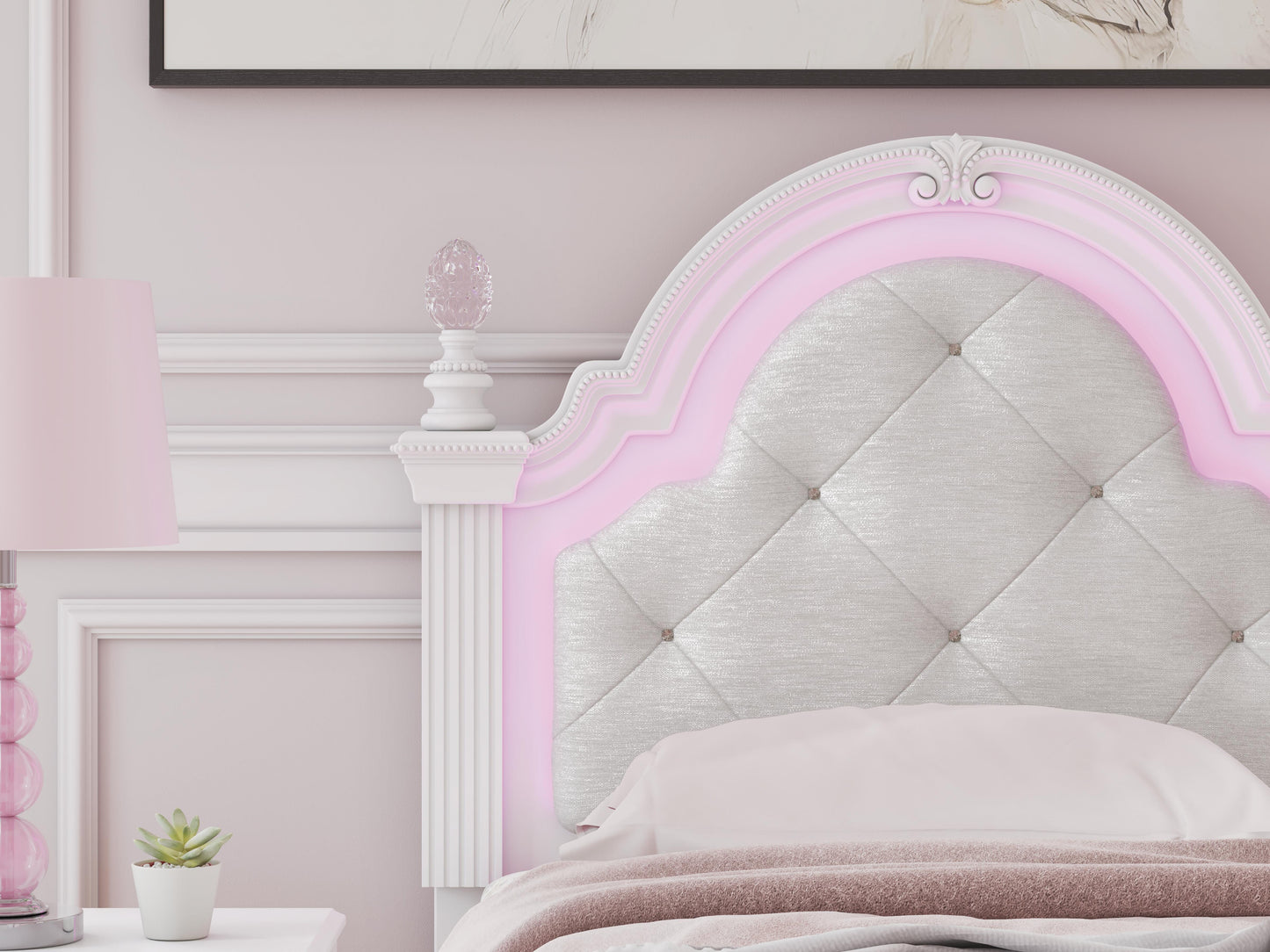 Ashley Maylilly White Twin Upholstered Panel Headboard