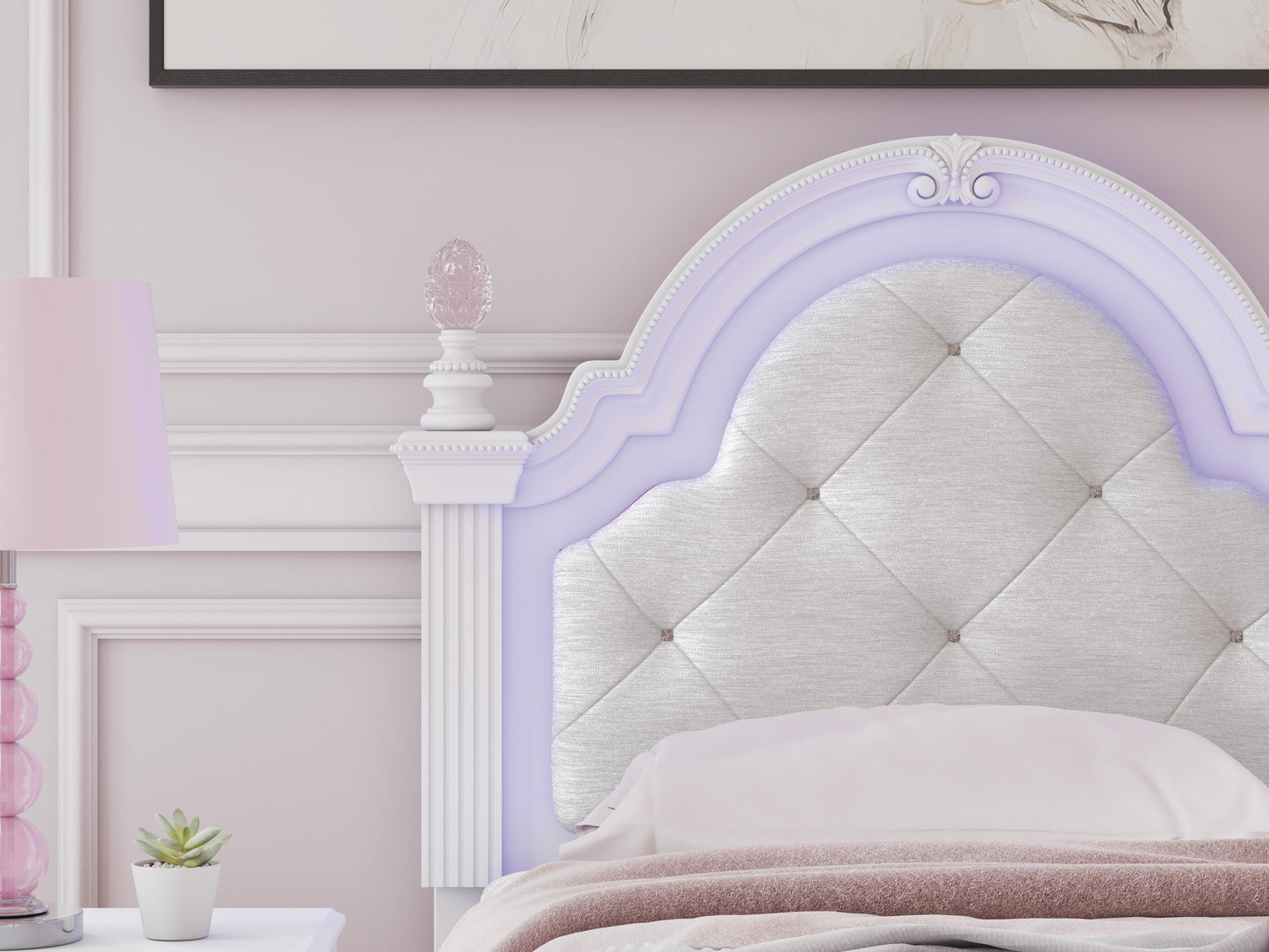 Ashley Maylilly White Twin Upholstered Panel Bed
