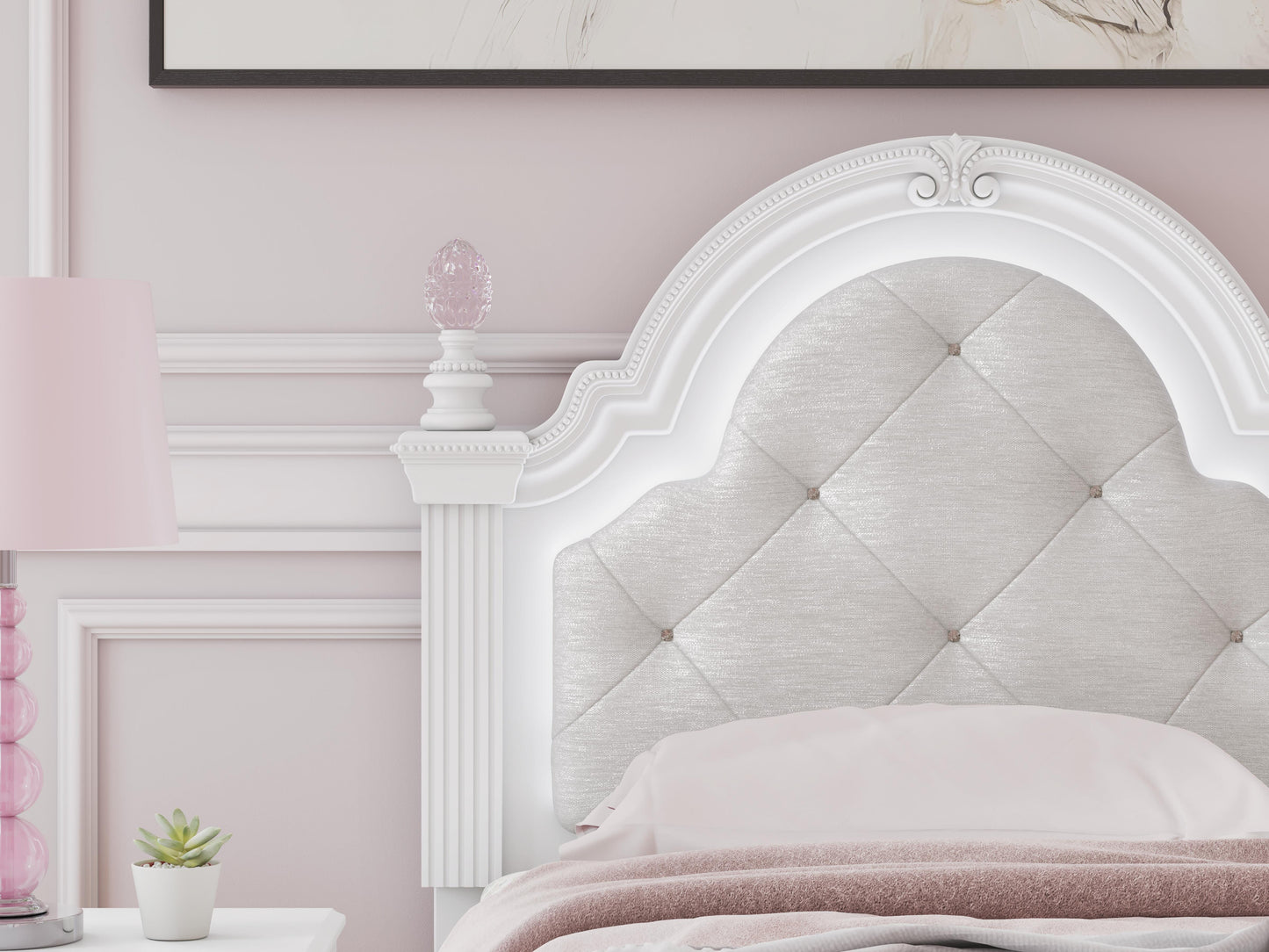 Ashley Maylilly White Twin Upholstered Panel Headboard