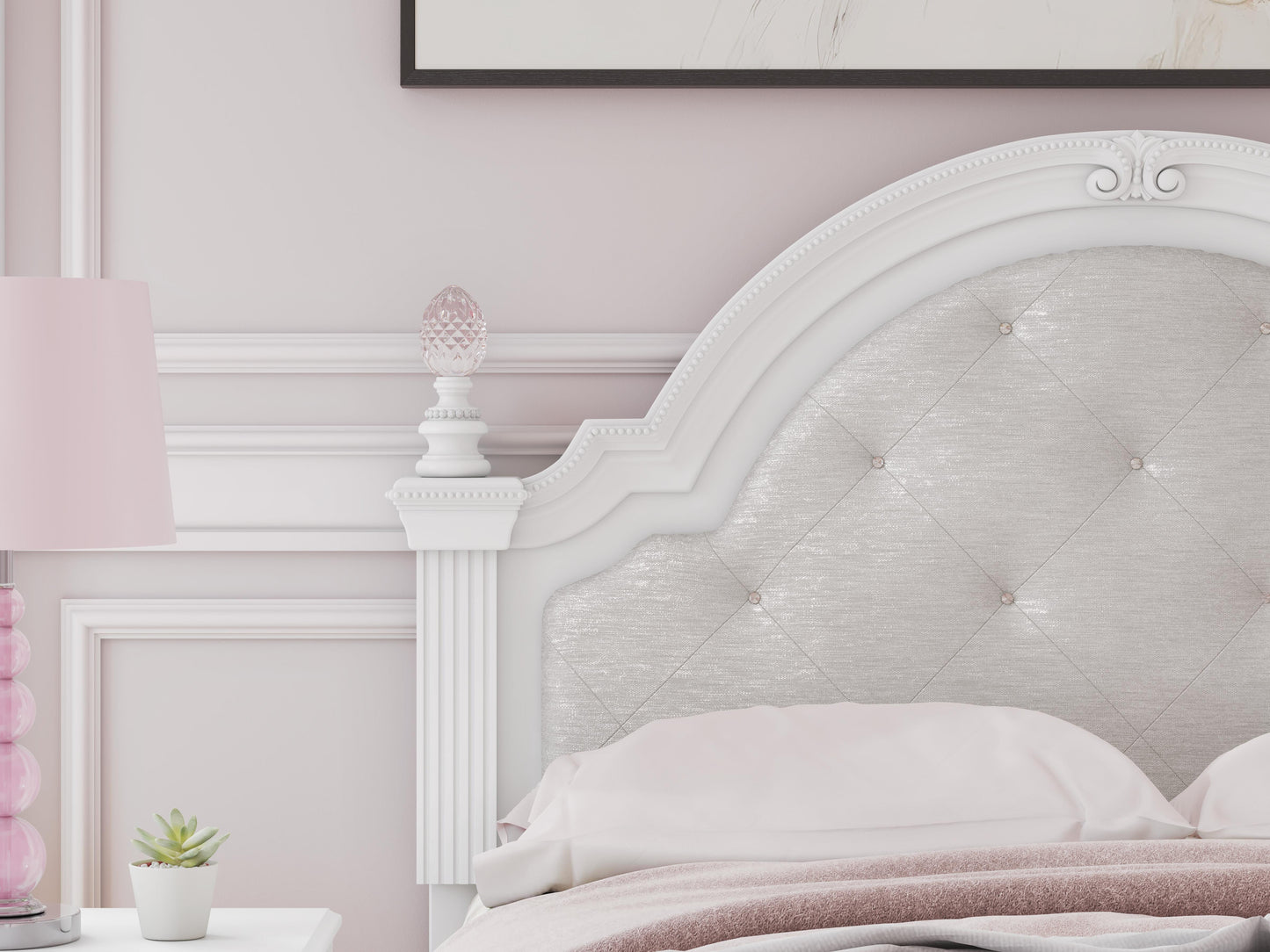 Ashley Maylilly White Full Upholstered Panel Headboard