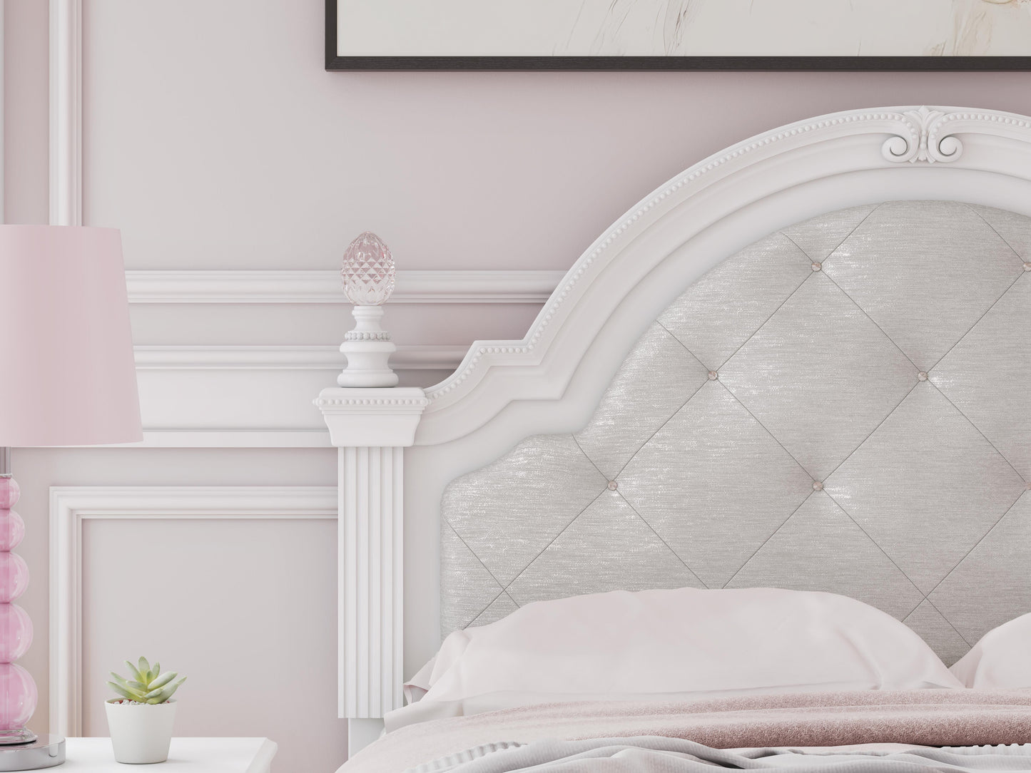Ashley Maylilly White Full Upholstered Panel Headboard