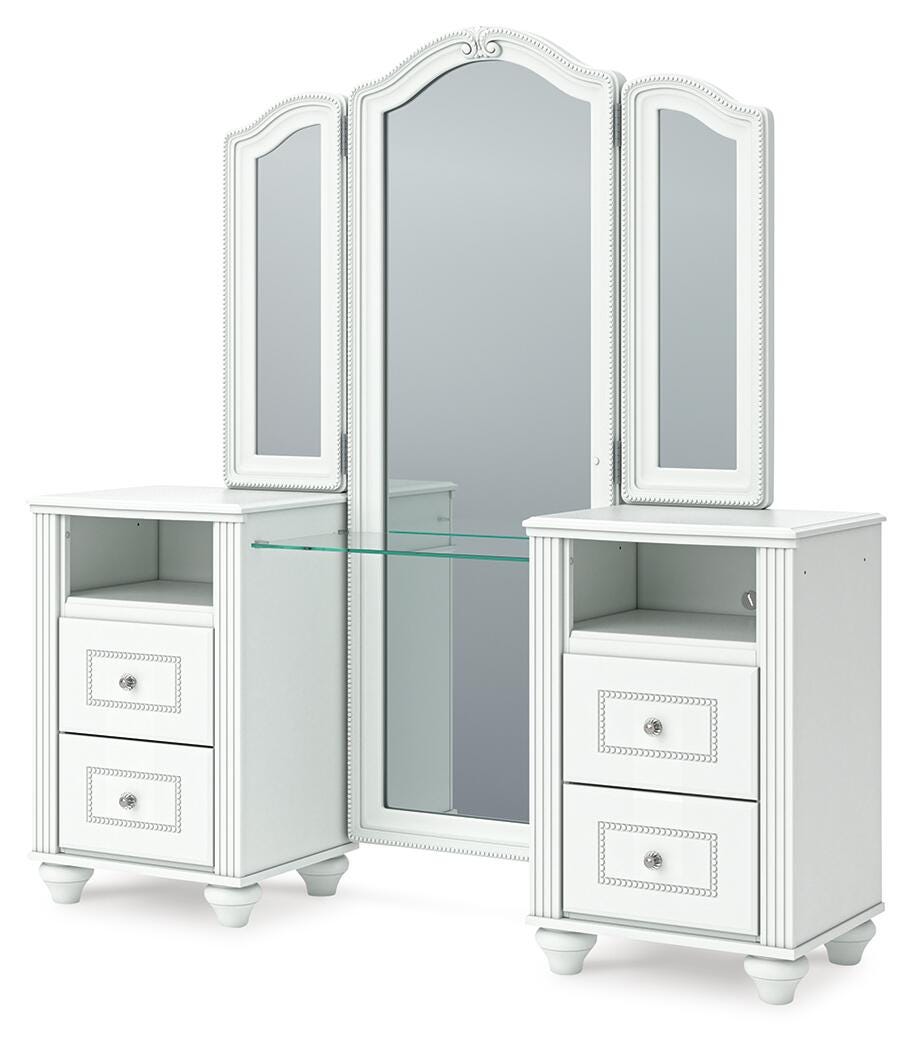 Ashley Maylilly White Vanity with Mirror