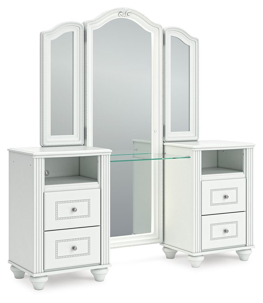 Ashley Maylilly White Vanity with Mirror