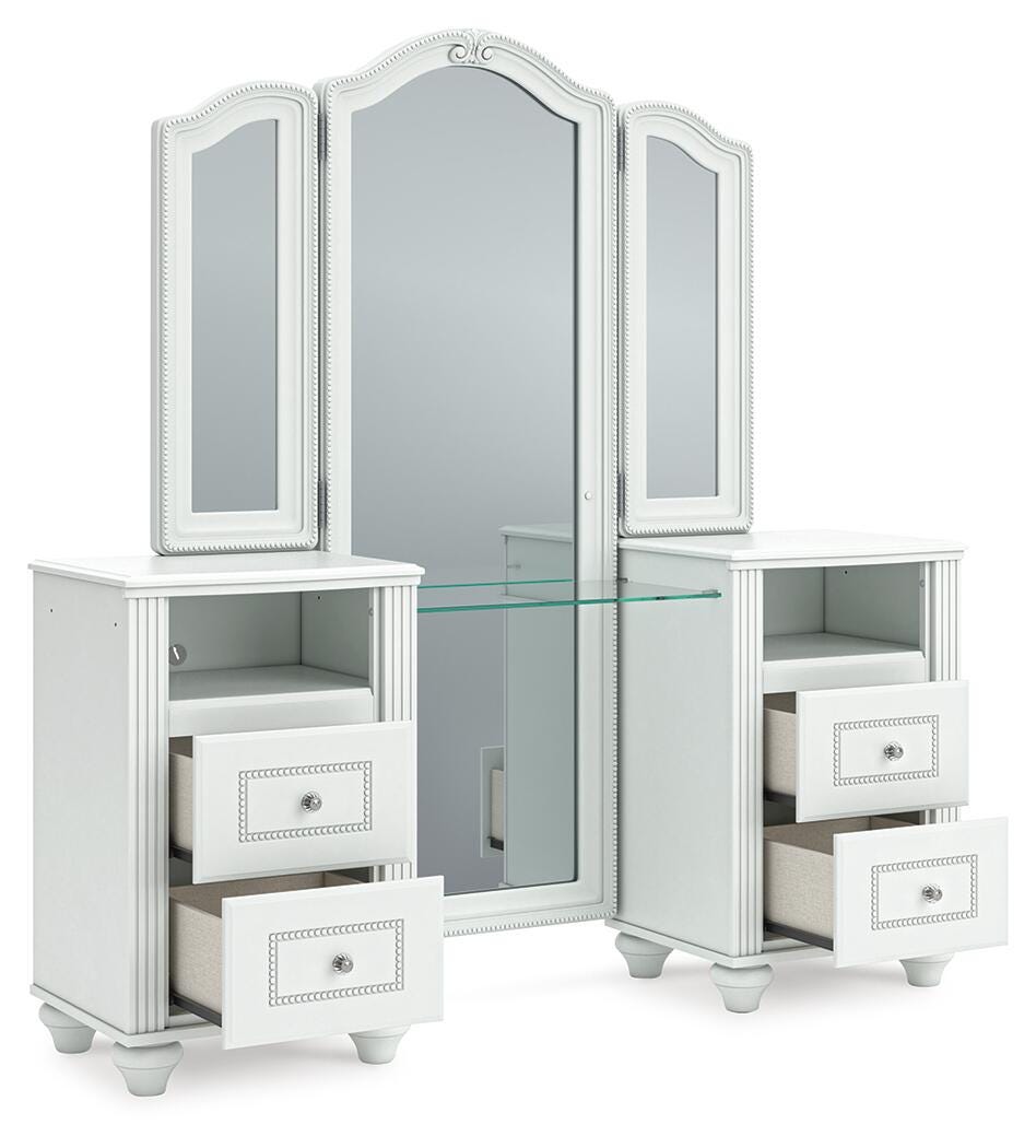 Ashley Maylilly White Vanity with Mirror