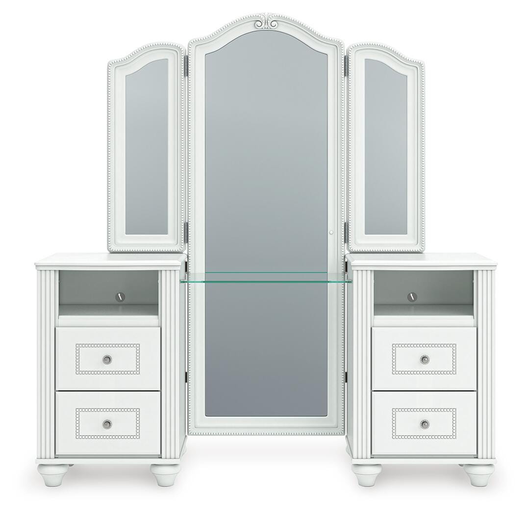 Ashley Maylilly White Vanity with Mirror