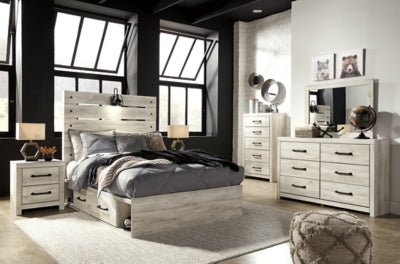 Ashley Cambeck Whitewash Full Panel Bed with 2 Storage Drawers