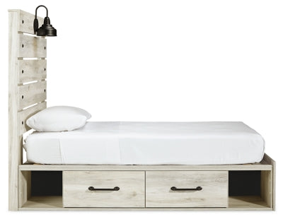 Ashley Cambeck Whitewash Twin Panel Bed with 2 Storage Drawers