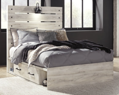 Ashley Cambeck Whitewash Full Panel Bed with 2 Storage Drawers