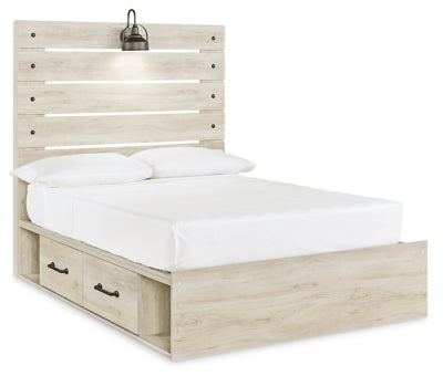 Ashley Cambeck Whitewash Full Panel Bed with 2 Storage Drawers