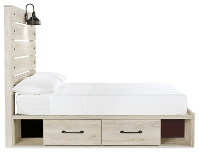 Ashley Cambeck Whitewash Full Panel Bed with 2 Storage Drawers