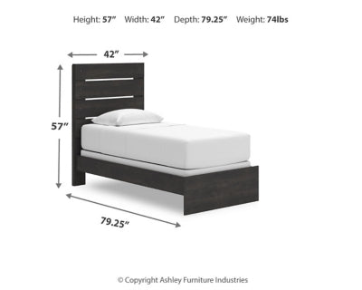 Ashley Delmorta Dark Gray Twin Panel Bed
