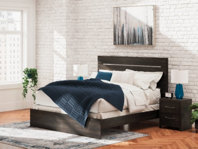 Ashley Delmorta Dark Gray King Panel Bed