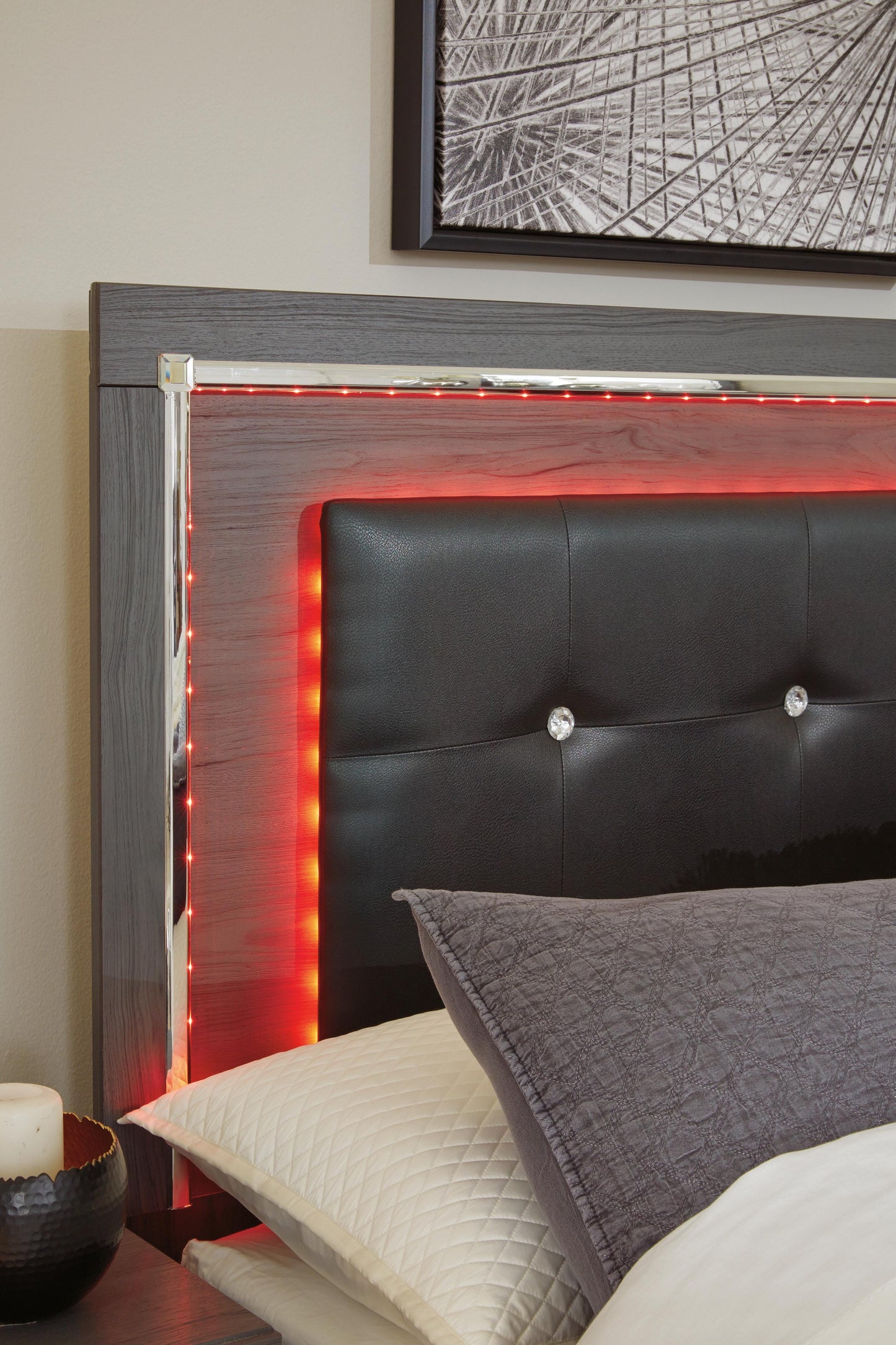 Ashley Lodanna Gray Queen Upholstered Panel Bed