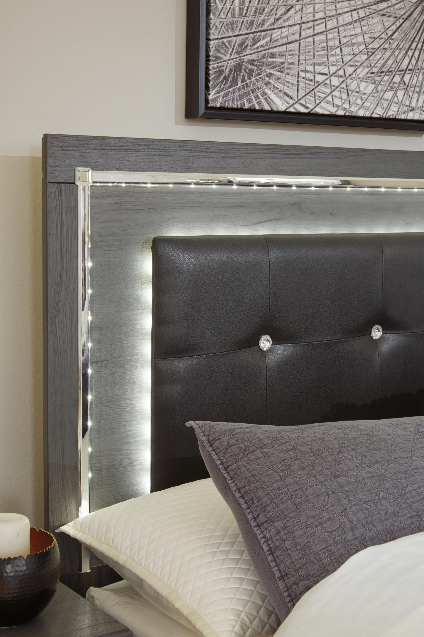 Ashley Lodanna Gray Full Upholstered Panel Headboard