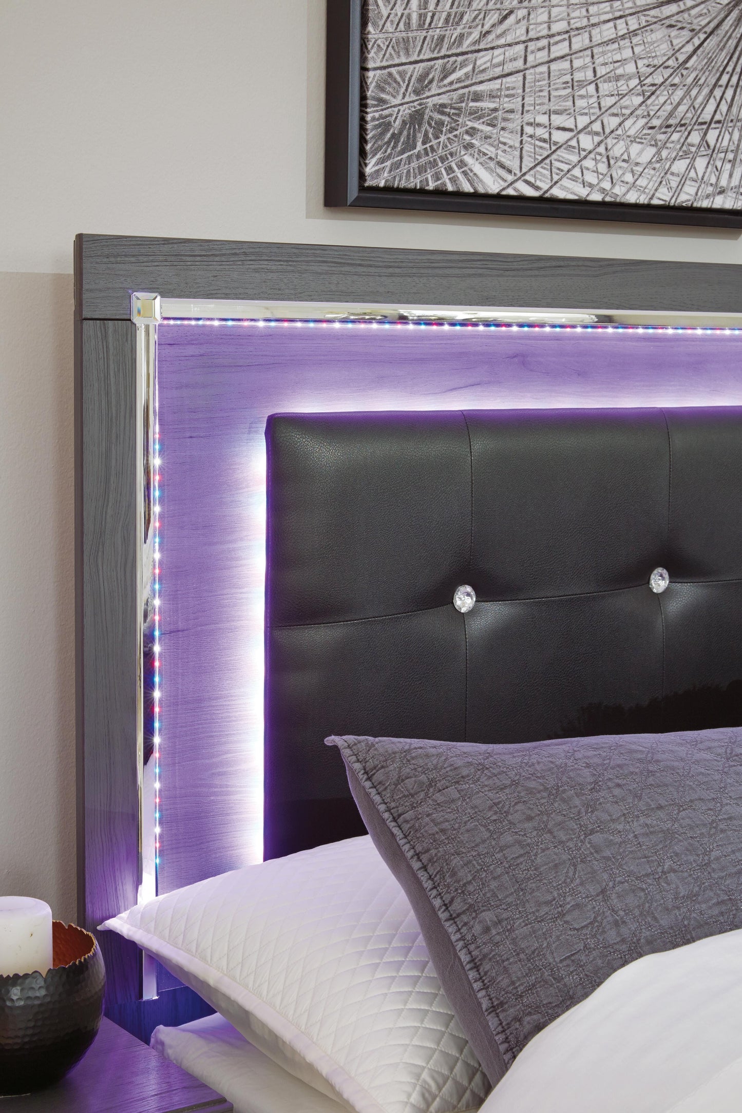 Ashley Lodanna Gray Queen Upholstered Panel Bed