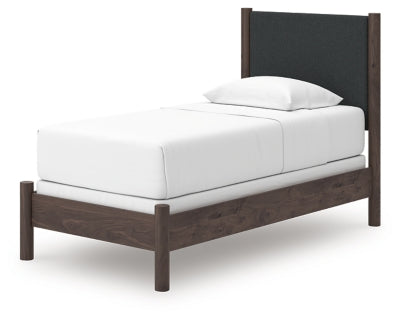Ashley Cadmori Brown Twin Upholstered Panel Bed