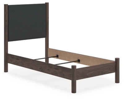 Ashley Cadmori Brown Twin Upholstered Panel Bed