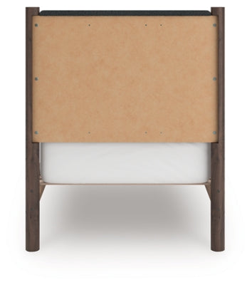 Ashley Cadmori Brown Twin Upholstered Panel Platform Bed