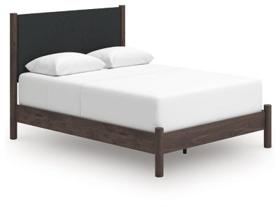 Ashley Cadmori Brown Queen Upholstered Panel Bed