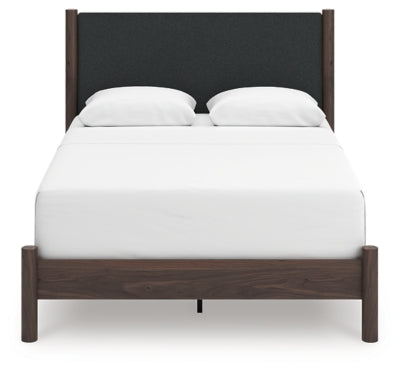 Ashley Cadmori Brown Queen Upholstered Panel Bed