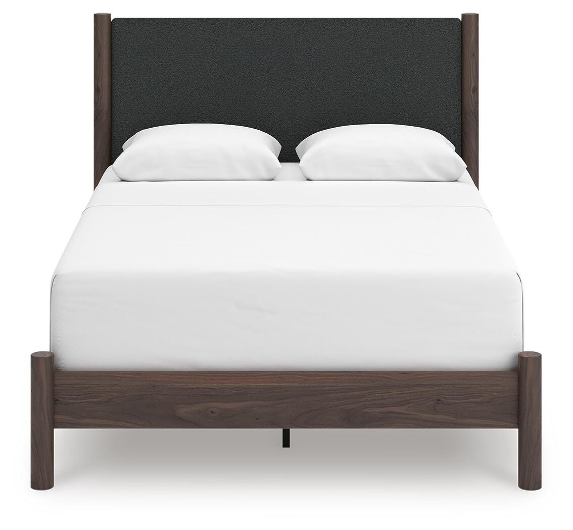 Ashley Cadmori Brown Queen Upholstered Panel Bed