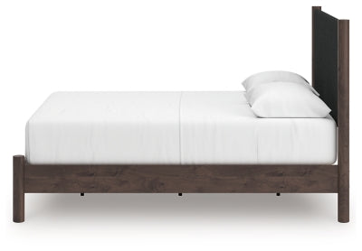 Ashley Cadmori Brown Queen Upholstered Panel Platform Bed