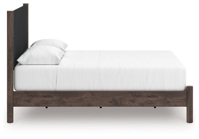 Ashley Cadmori Brown Queen Upholstered Panel Platform Bed