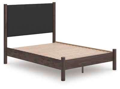 Ashley Cadmori Brown Full Upholstered Panel Platform Bed