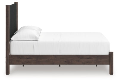 Ashley Cadmori Brown Full Upholstered Panel Platform Bed