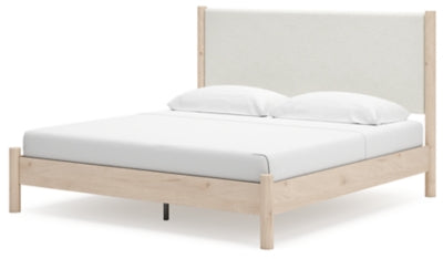 Ashley Cadmori Two-tone King Upholstered Panel Bed