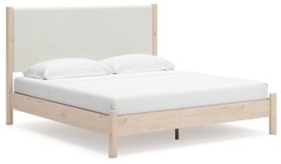 Ashley Cadmori Two-tone King Upholstered Panel Bed