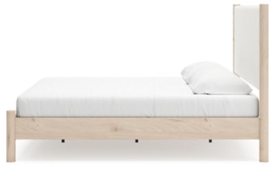Ashley Cadmori Two-tone King Upholstered Panel Bed