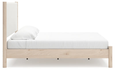 Ashley Cadmori Two-tone King Upholstered Panel Bed