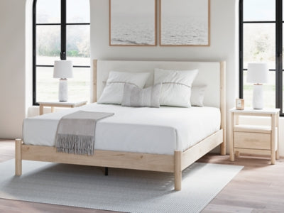 Ashley Cadmori Two-tone King Upholstered Panel Bed