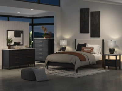 Ashley Cadmori Black White Nightstand