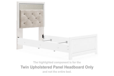 Ashley Altyra White Twin Upholstered Panel Headboard