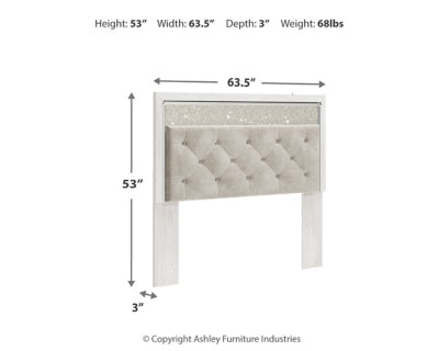 Ashley Altyra White Queen Upholstered Panel Headboard