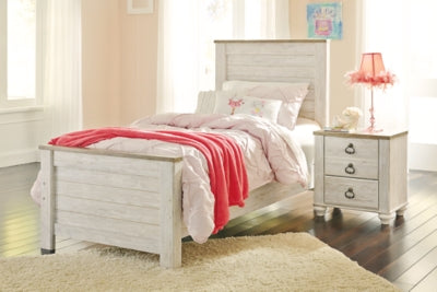 Ashley Willowton Whitewash Twin Panel Bed