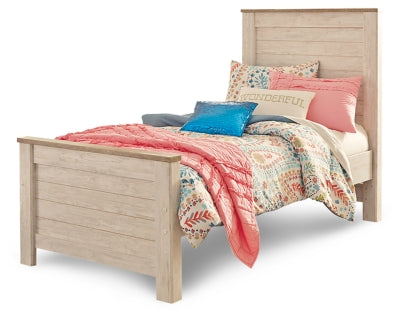 Ashley Willowton Whitewash Twin Panel Bed