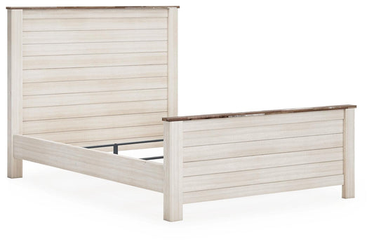 Ashley Willowton Whitewash Queen Panel Bed