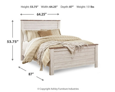 Ashley Willowton Whitewash Queen Panel Bed