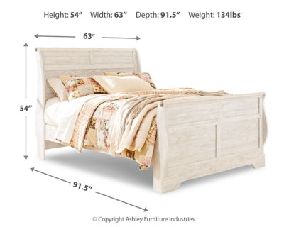 Ashley Willowton Whitewash Queen Sleigh Bed