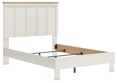 Benchcraft Linnocreek White Warm Brown Full Panel Bed