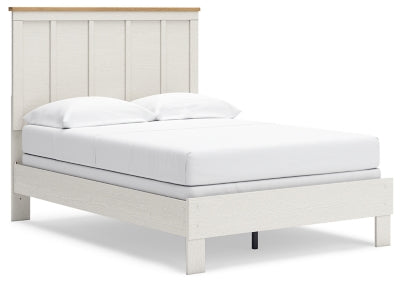 Benchcraft Linnocreek White Warm Brown Full Panel Bed