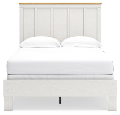 Benchcraft Linnocreek White Warm Brown Full Panel Bed