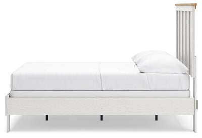 Benchcraft Linnocreek White Warm Brown Full Panel Bed