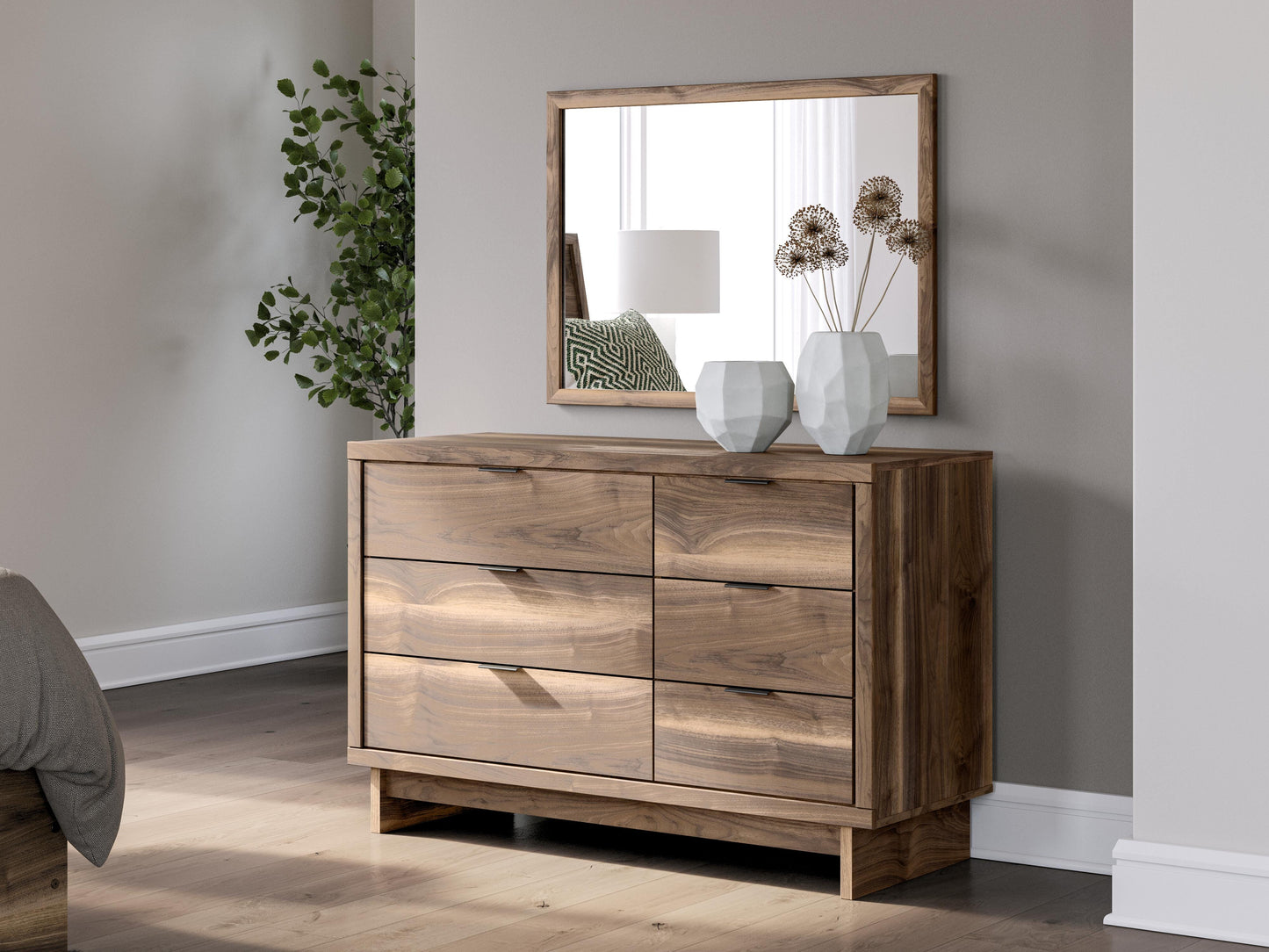 Ashley Zadilyn Brown Dresser and Mirror