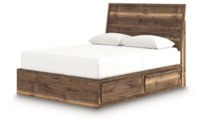 Ashley Zadilyn Brown Queen Panel Bed with Storage