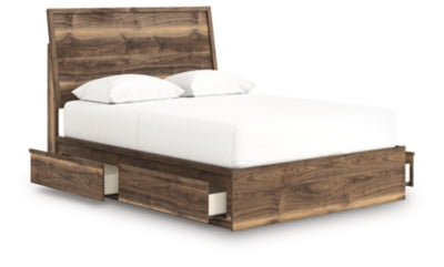 Ashley Zadilyn Brown Queen Panel Bed with Storage