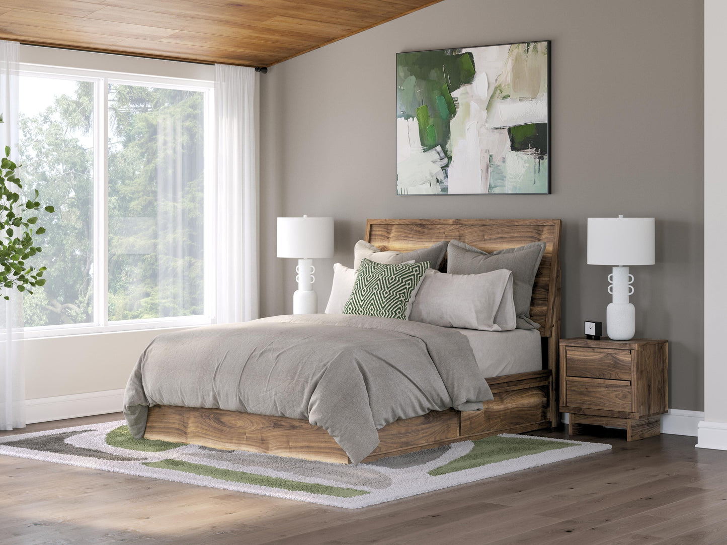 Ashley Zadilyn Brown Queen Panel Bed with Storage
